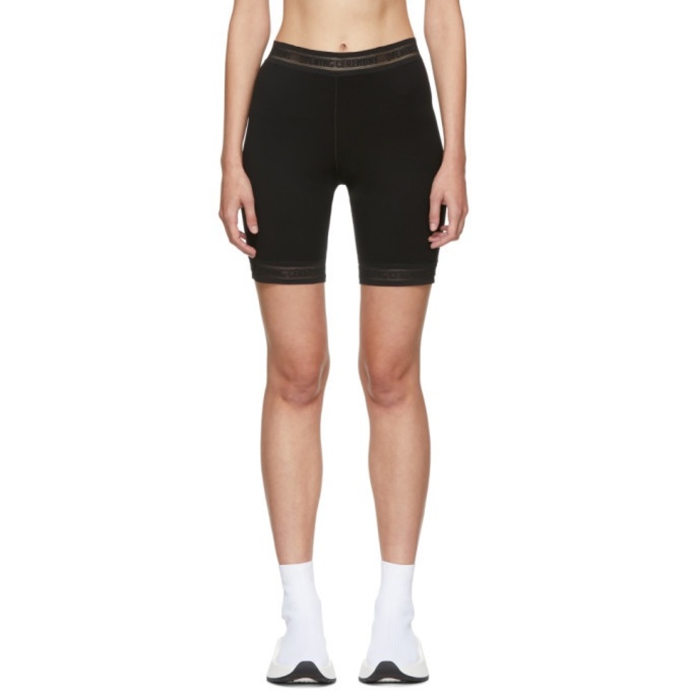 Opening Ceremony Bike Shorts - Black Mesh Banded